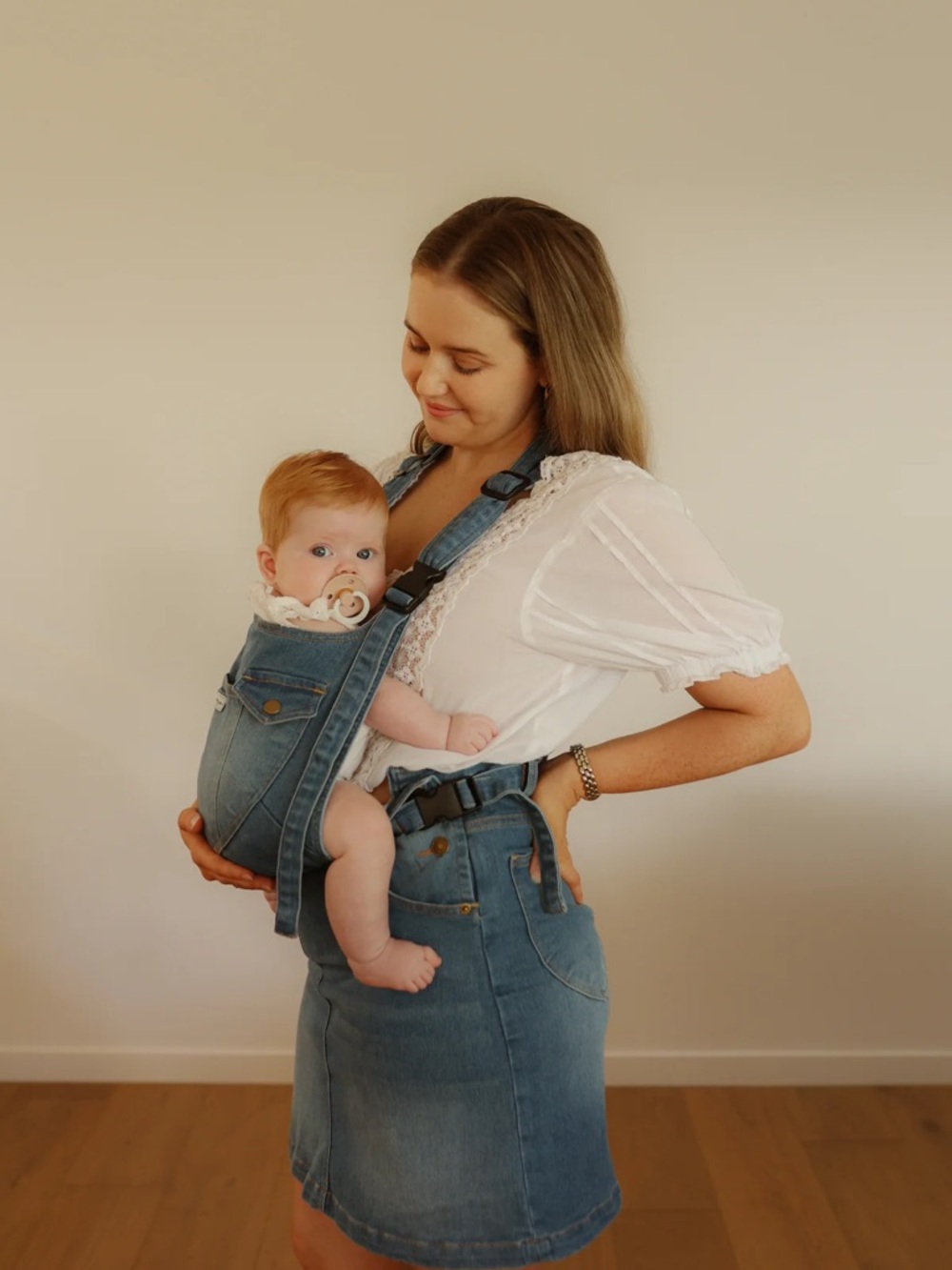 The Evie - Mumsie Denim Baby Wearing/Maternity Dress